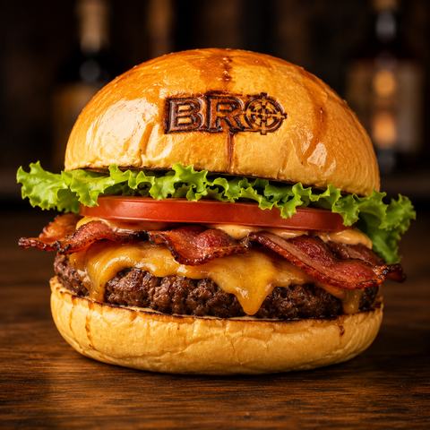 Foto do hambúrguer da Bro Burger.