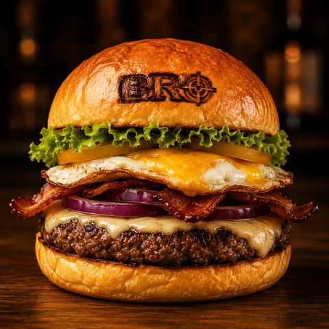 Foto do hambúrguer da Bro Burger.
