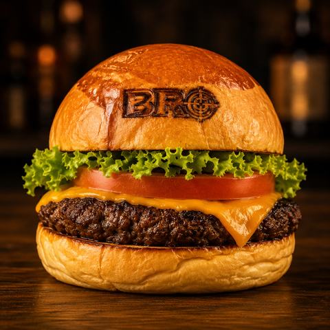 Foto do hambúrguer da Bro Burger.