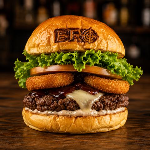 Foto do hambúrguer da Bro Burger.